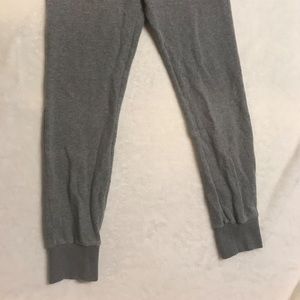 gray sweatpants with black drawstring